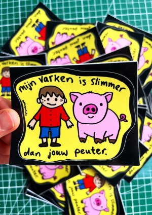 Varken vs. peuter stickers (30x)